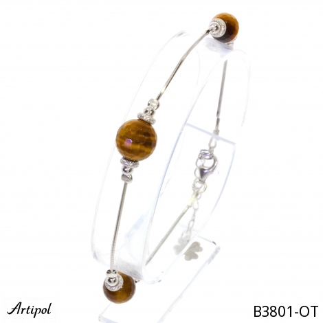 Bracelet B3801-OT with real Tiger's eye
