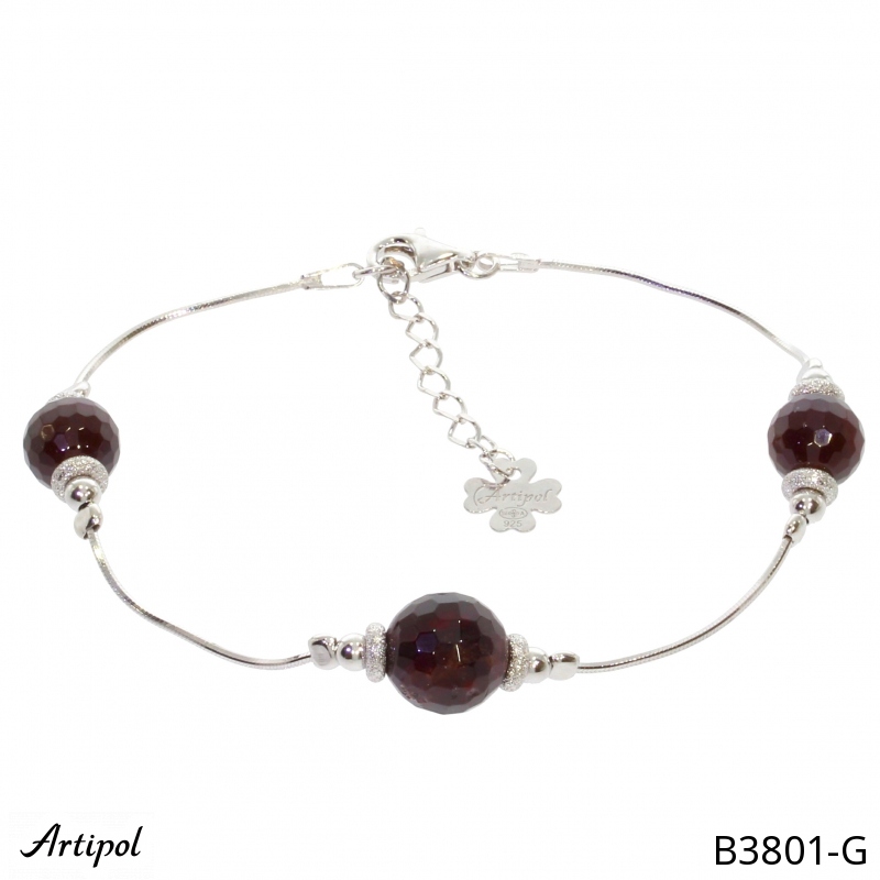 Bracelet B3801-G en Grenat véritable