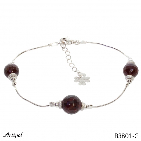 Armreif B3801-G mit echter Granat