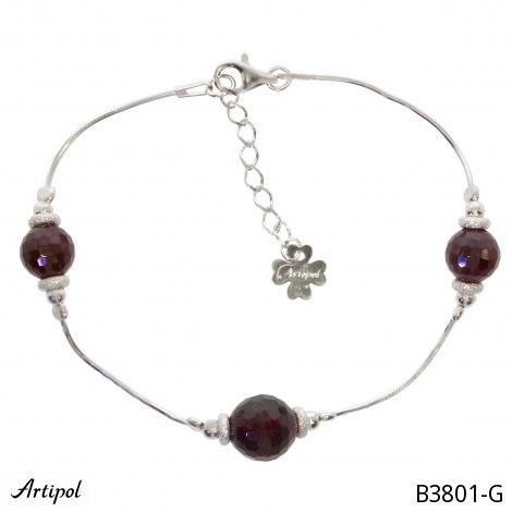 Armreif B3801-G mit echter Granat