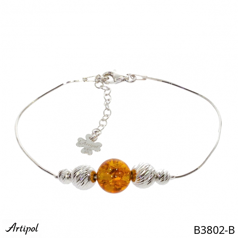 Bracelet B3802-B with real Amber