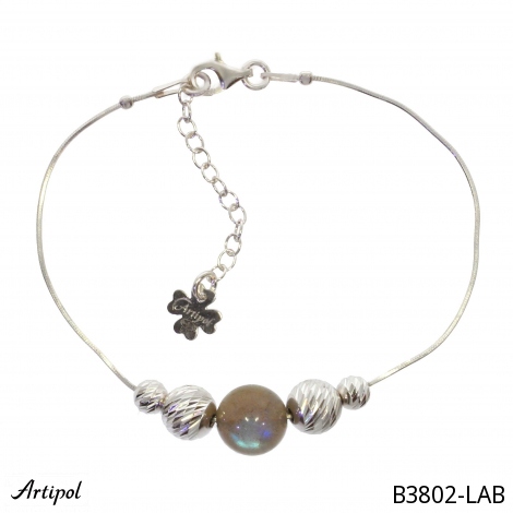Bracelet B3802-LAB en Labradorite véritable