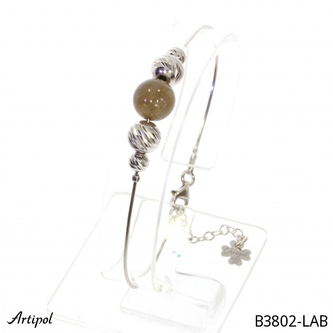 Armreif B3802-LAB mit echter Labradorit