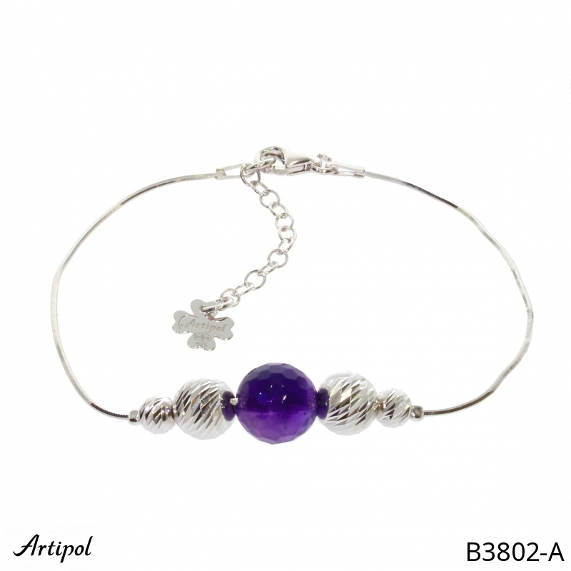 Armreif B3802-A mit echter Amethyst