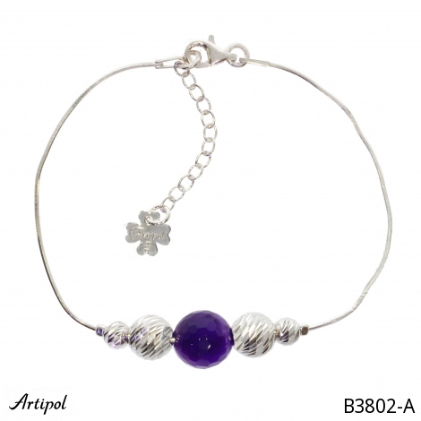 Armreif B3802-A mit echter Amethyst