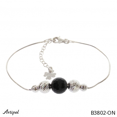 Bracelet B3802-ON with real Black onyx