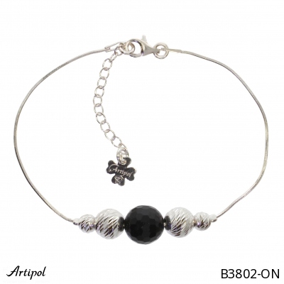 Bracelet B3802-ON en Onyx noir véritable