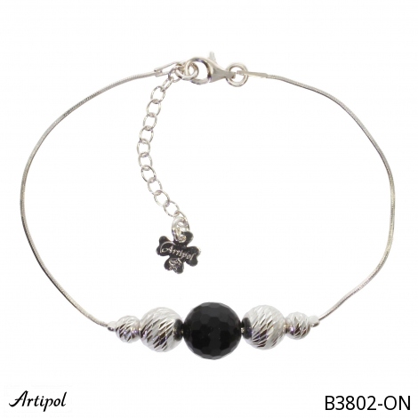 Armreif B3802-ON mit echter Schwarzem Onyx