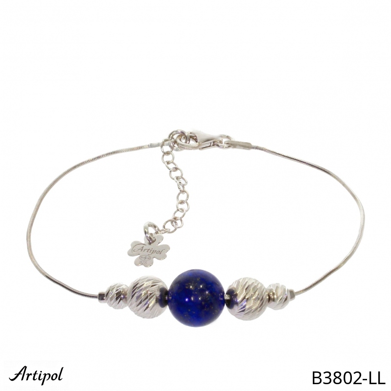 Bracelet B3802-LL with real Lapis lazuli