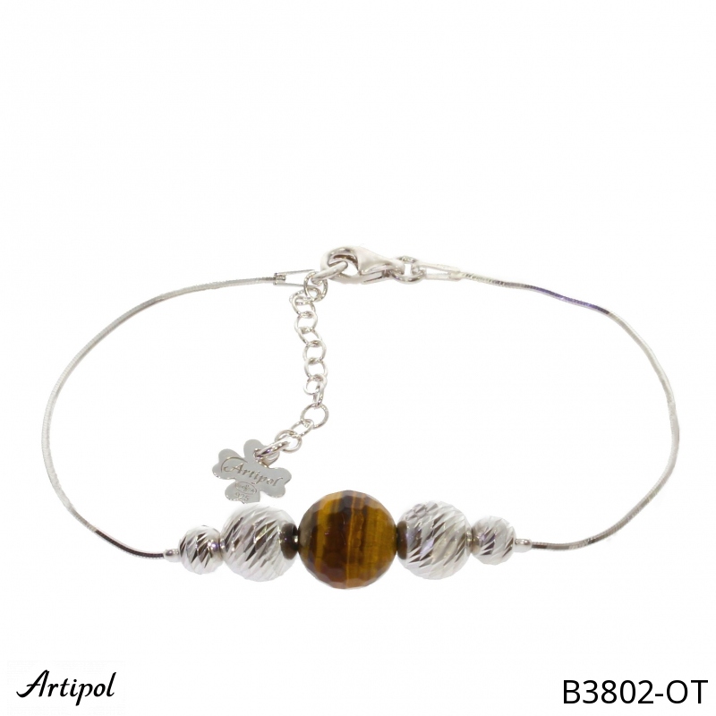 Bracelet B3802-OT with real Tiger's eye