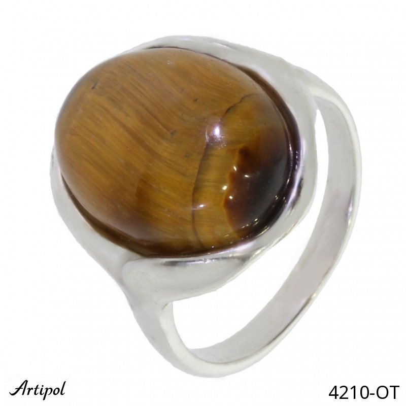 Bague 4210-OT en Oeil de tigre véritable