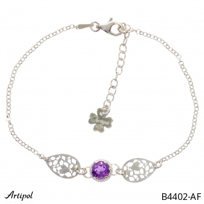 Bracelet B4402-AF with real Amethyst faceted