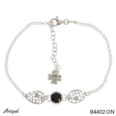 Bracelet B4402-ON en Onyx noir véritable