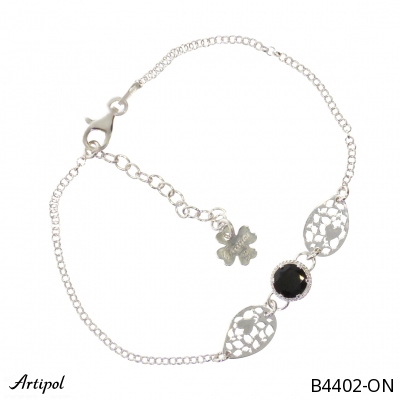 Bracelet B4402-ON en Onyx noir véritable