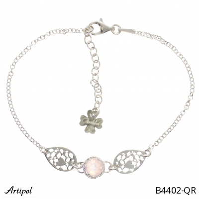 Bracelet B4402-QR with real Rose quartz