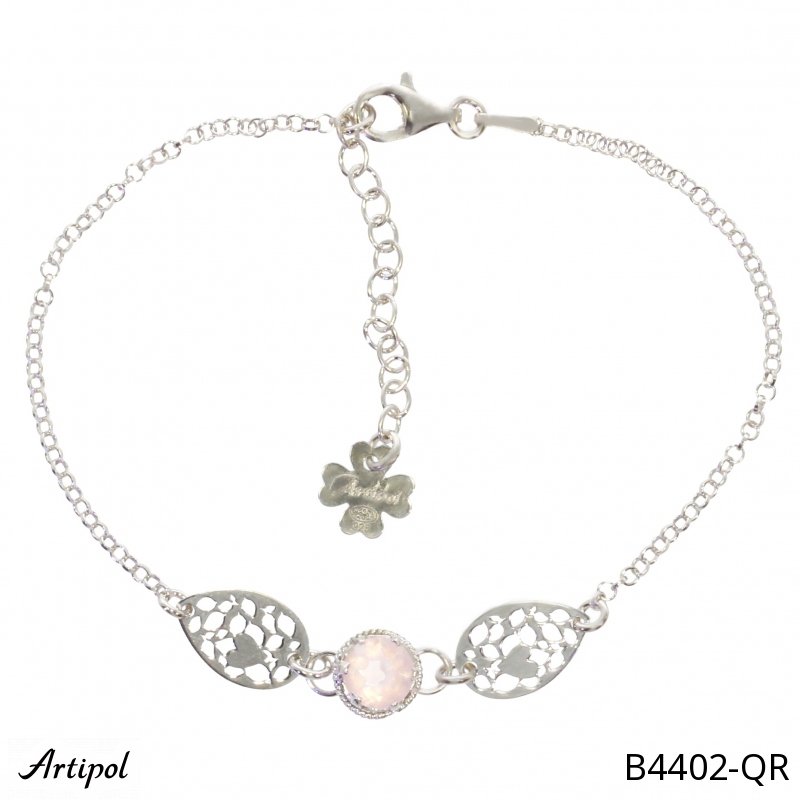 Bracelet B4402-QR with real Rose quartz