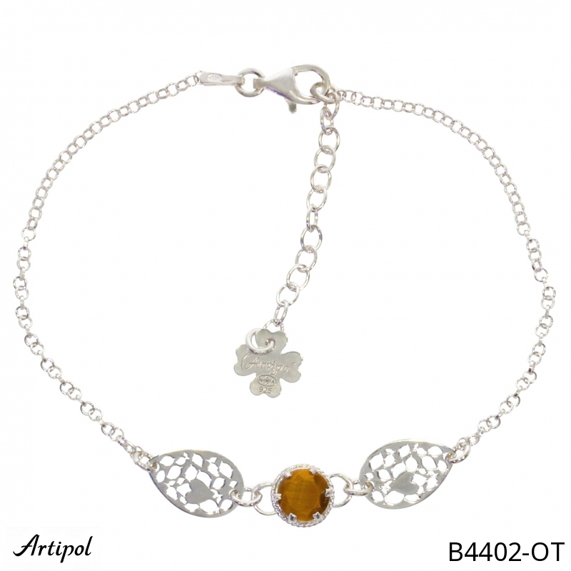 Bracelet B4402-OT with real Tiger's eye