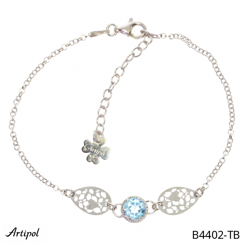 Bracelet B4402-TB with real Blue Topaz