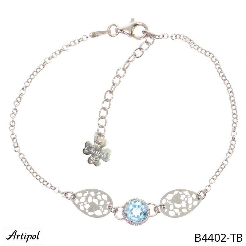 Bracelet B4402-TB with real Blue topaz