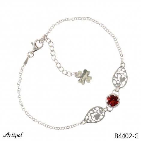 Armreif B4402-G mit echter Granat