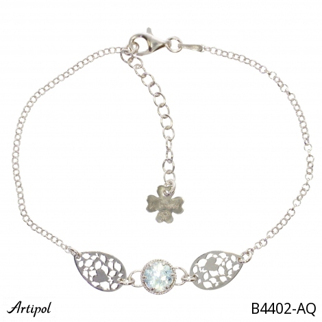 Armreif B4402-AQ mit echter Aquamarin