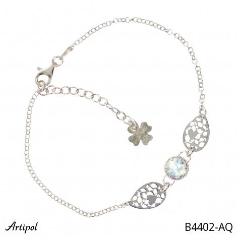 Armreif B4402-AQ mit echter Aquamarin