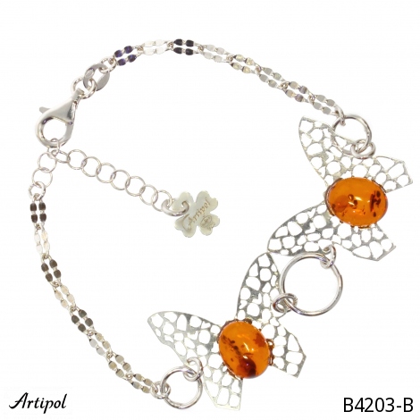 Bracelet B4203-B with real Amber