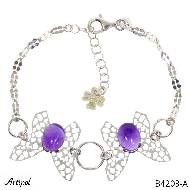 Armreif B4203-A mit echter Amethyst