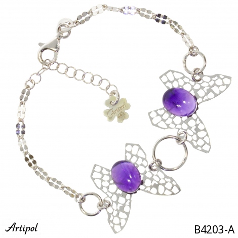 Armreif B4203-A mit echter Amethyst