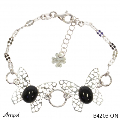 Bracelet B4203-ON en Onyx noir véritable