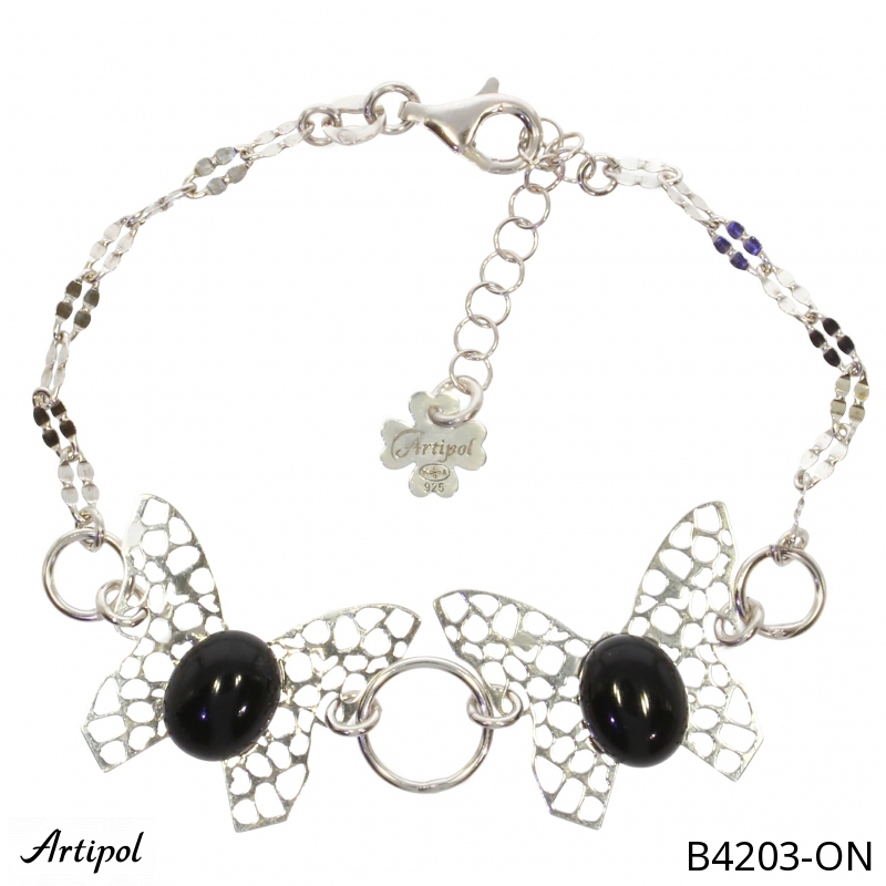 Bracelet B4203-ON with real Black Onyx