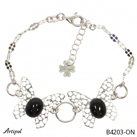 Bracelet B4203-ON en Onyx noir véritable