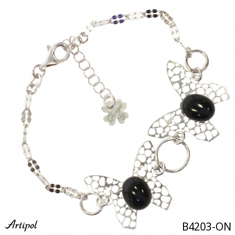 Bracelet B4203-ON en Onyx noir véritable