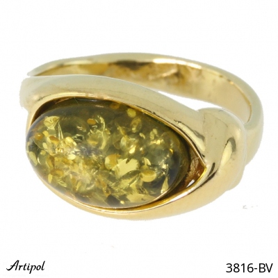 Ring 3816-BV with real Amber gold plated