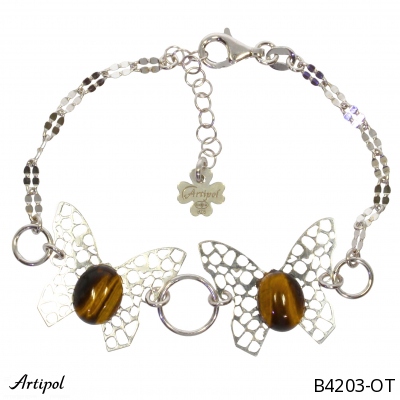 Bracelet B4203-OT en Oeil de tigre véritable