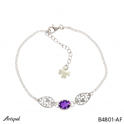 Bracelet B4801-AF with real Amethyst faceted