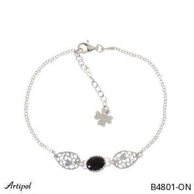 Bracelet B4801-ON en Onyx noir véritable