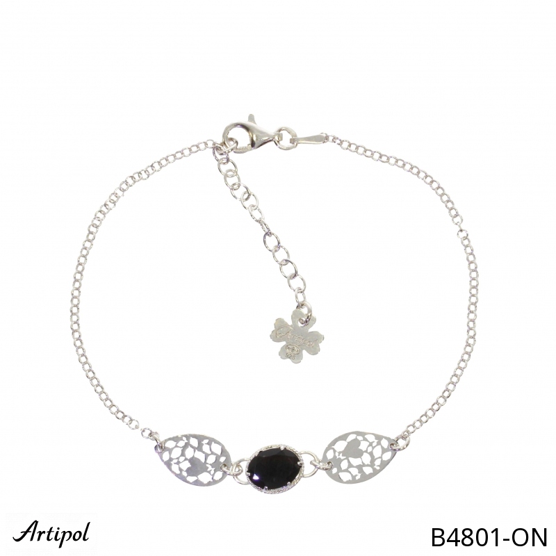 Bracelet B4801-ON with real Black Onyx
