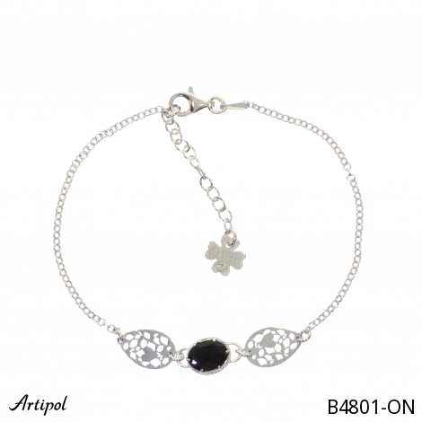 Bracelet B4801-ON en Onyx noir véritable