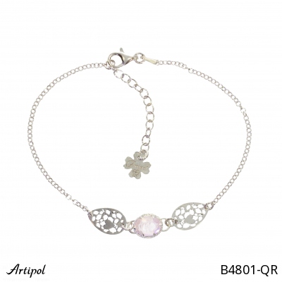 Bracelet B4801-QR with real Quartz rose