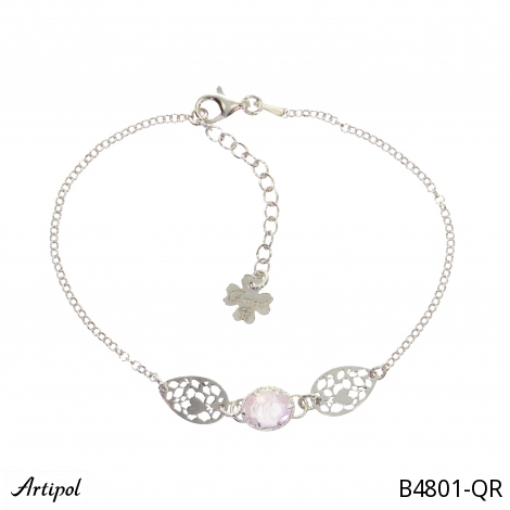 Armreif B4801-QR mit echter Rosenquarz
