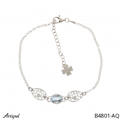 Bracelet B4801-AQ with real Aquamarine