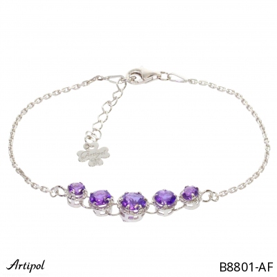 Bracelet B8801-AF with real Amethyst faceted