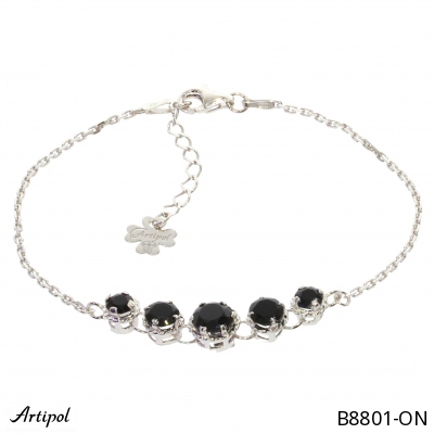 Bracelet B8801-ON en Onyx noir véritable