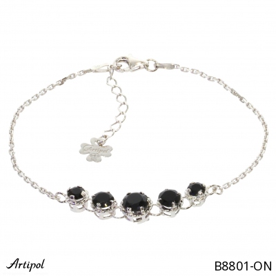 Bracelet B8801-ON with real Black onyx