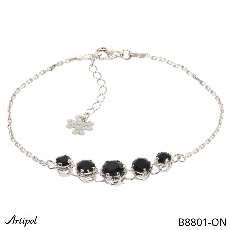 Bracelet B8801-ON with real Black Onyx