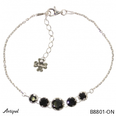 Bracelet B8801-ON en Onyx noir véritable