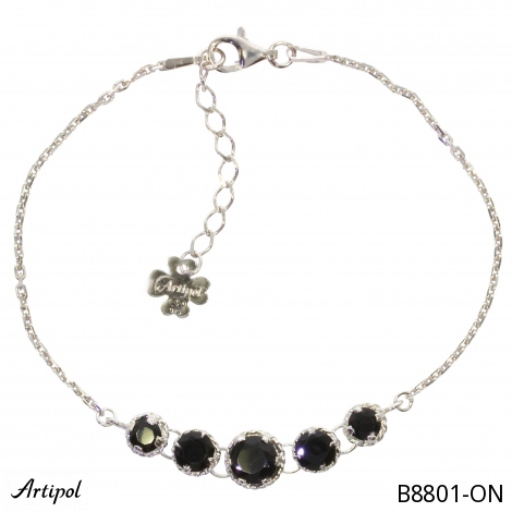 Armreif B8801-ON mit echter Schwarzem Onyx