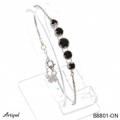 Bracelet B8801-ON en Onyx noir véritable