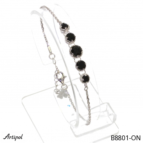 Bracelet B8801-ON with real Black Onyx